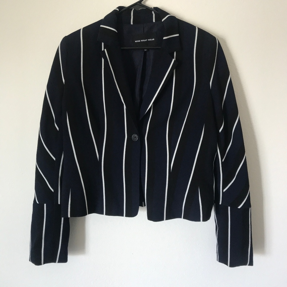 Pinstripe Cropped Blazer